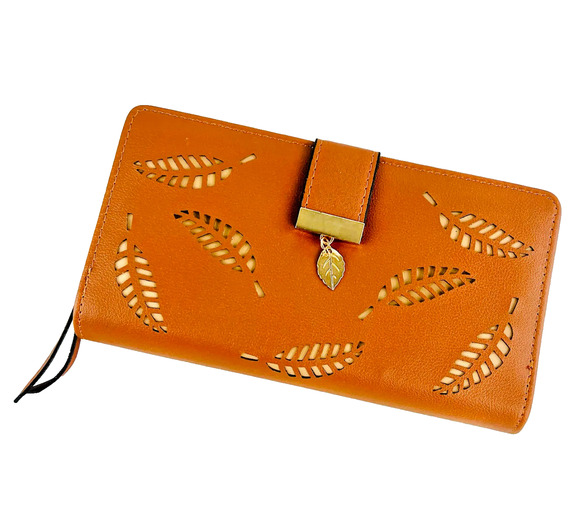 Vagabond Handbags - Brown Wanderlust Wallet by VAGABOND GOODS Clutch Purse with Leaf Detailing NEW